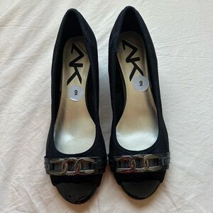AK Anne Klein peep-toe wedges